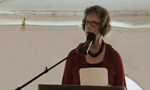 Margaret Leary, who is writing a biography on William W. Cook, speaks on his legacy, literal and symbolic, to the Law School.