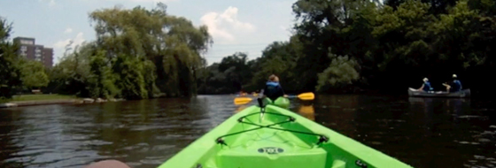 Front of kayak, Huron River