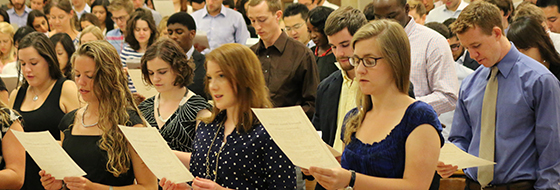 Michigan Supreme Court Justice Bridget Mary McCormack led the Class of 2017 in its Commitment to Integrity pledge.