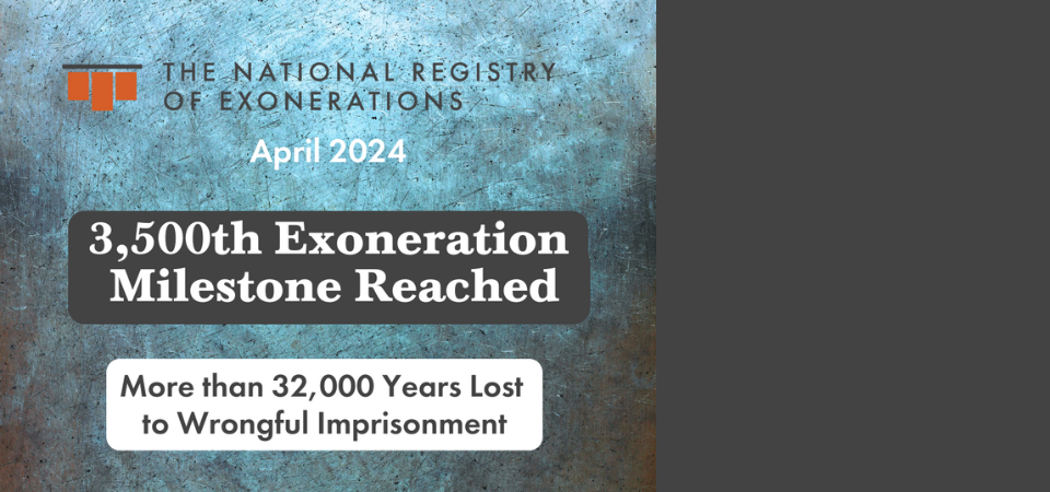 3,500 Exonerations Recorded
