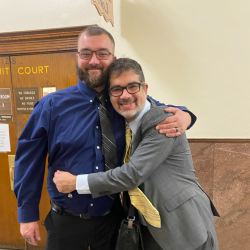 Justin Black, left, and Josh Tepfer, of the Exoneration Project