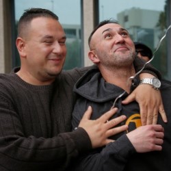 Lionel Rubalcava (right), is embraced by his brother, Rolando Rubalcava.